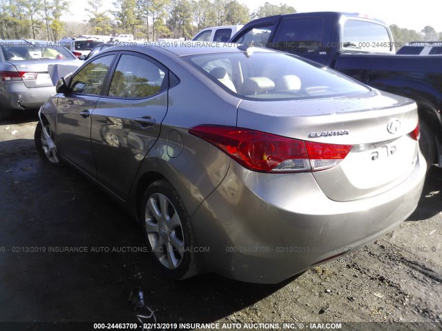 5NPDH4AE7CH101586 - 2012 HYUNDAI ELANTRA GLS/LIMITED GRAY photo 3