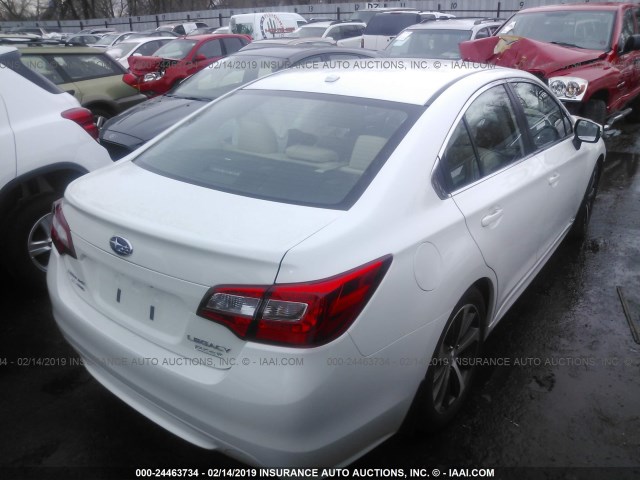 4S3BNAJ60F3038581 - 2015 SUBARU LEGACY 2.5I LIMITED WHITE photo 4