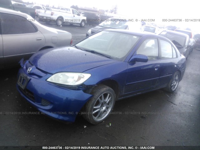 2HGES16394H634708 - 2004 HONDA CIVIC DX VP BLUE photo 2