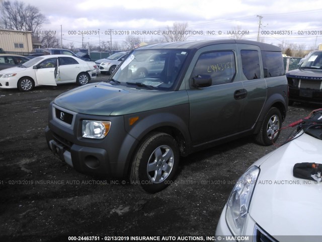 5J6YH28684L034458 - 2004 HONDA ELEMENT EX GREEN photo 2