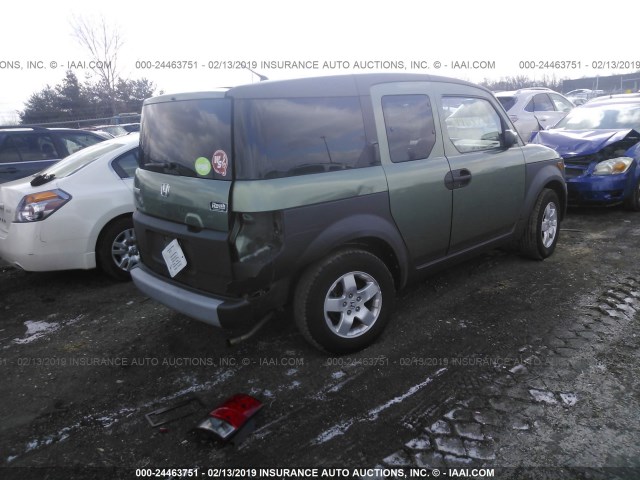 5J6YH28684L034458 - 2004 HONDA ELEMENT EX GREEN photo 4