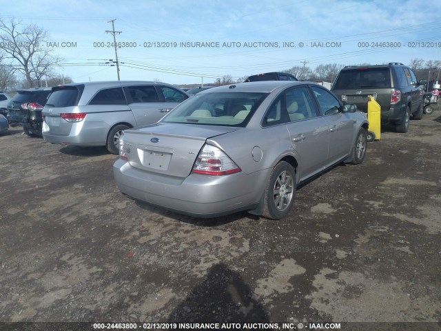 1FAHP24W78G182670 - 2008 FORD TAURUS SEL SILVER photo 4