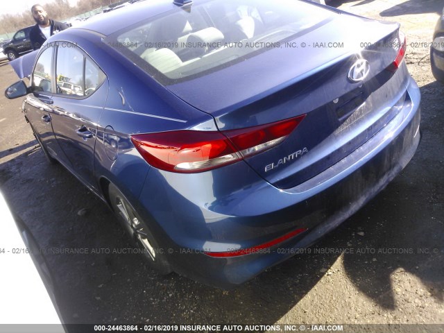 5NPD84LF5HH177207 - 2017 HYUNDAI ELANTRA SE/VALUE/LIMITED BLUE photo 3