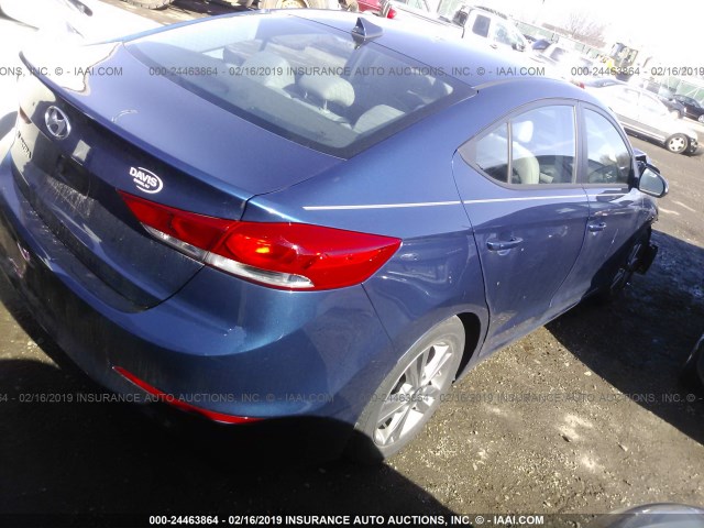 5NPD84LF5HH177207 - 2017 HYUNDAI ELANTRA SE/VALUE/LIMITED BLUE photo 4