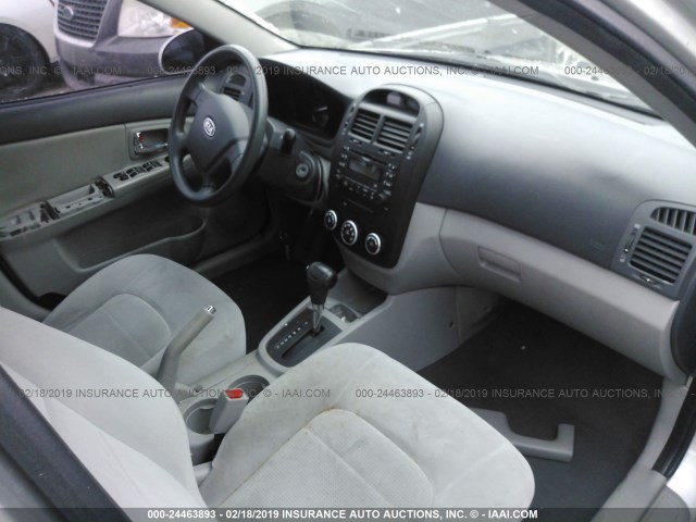 KNAFE121385521068 - 2008 KIA SPECTRA EX/LX/SX SILVER photo 5