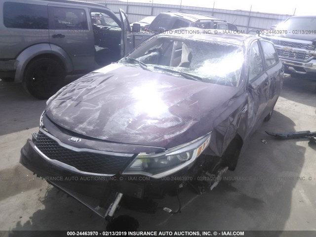 5XXGT4L39JG222264 - 2018 KIA OPTIMA LX/S BURGUNDY photo 2