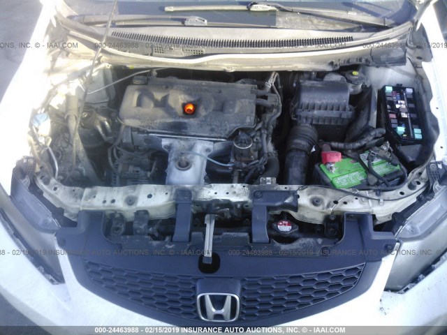 2HGFG3B58CH564660 - 2012 HONDA CIVIC LX თეთრი ფოტო 10