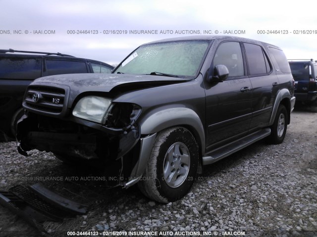 5TDZT34A73S203634 - 2003 TOYOTA SEQUOIA SR5 GRAY photo 2