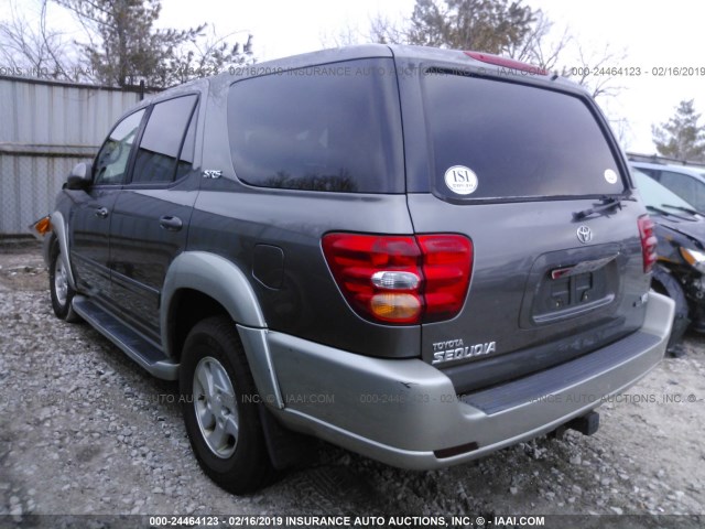 5TDZT34A73S203634 - 2003 TOYOTA SEQUOIA SR5 GRAY photo 3