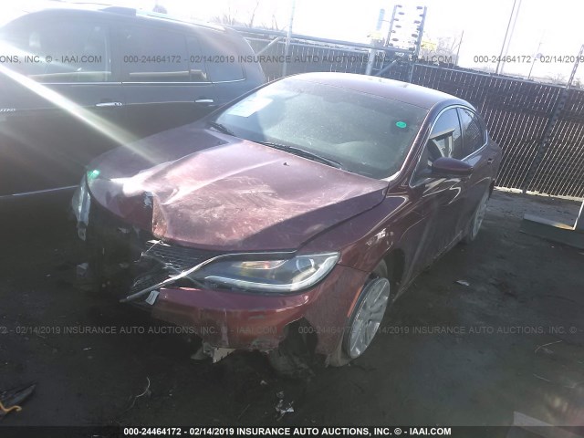 1C3CCCABXGN106494 - 2016 CHRYSLER 200 LIMITED MAROON photo 2