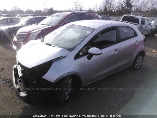 KNADN5A36D6180514 - 2013 KIA RIO EX/SX GRAY photo 2