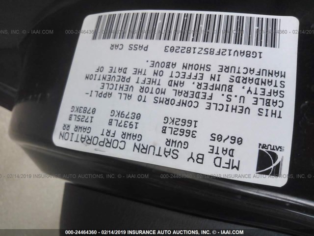 1G8AV12F85Z182203 - 2005 SATURN ION LEVEL 3 Navy photo 9