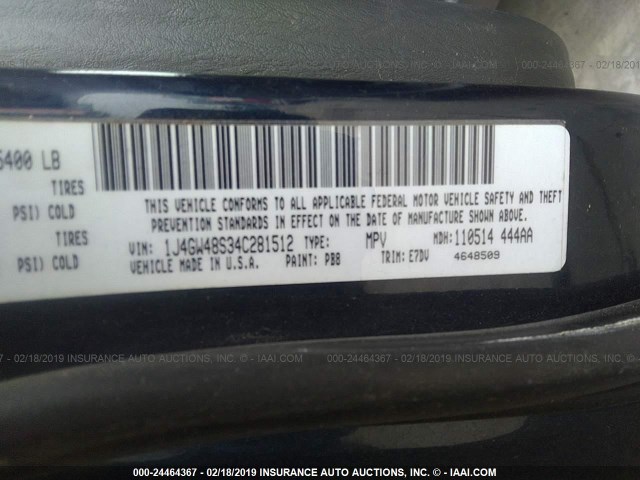 1J4GW48S34C281512 - 2004 JEEP GRAND CHEROKEE LAREDO/COLUMBIA/FREEDOM 蓝色 照片 9