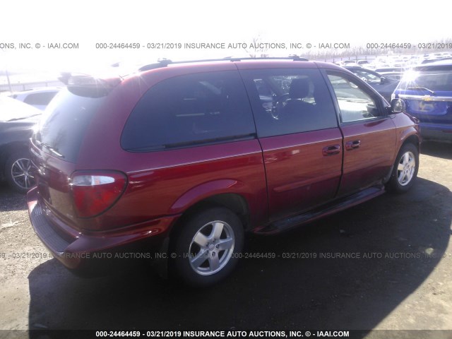 2D4GP44LX7R186669 - 2007 DODGE GRAND CARAVAN SXT RED photo 4