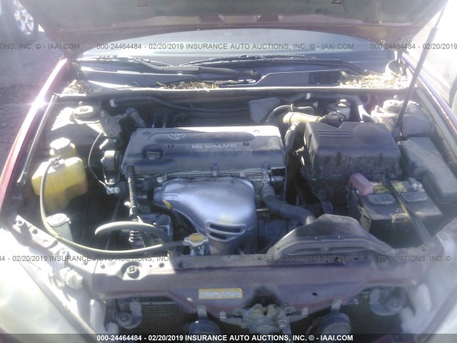 JTDBE32K720001708 - 2002 TOYOTA CAMRY LE/XLE/SE RED photo 10