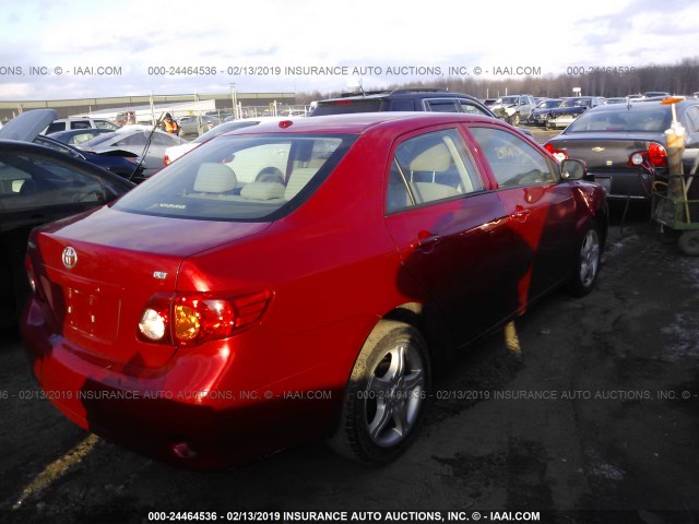 2T1BU4EE2AC494023 - 2010 TOYOTA COROLLA S/LE/XLE RED photo 4