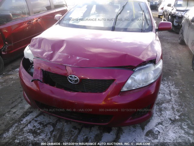 2T1BU4EE2AC494023 - 2010 TOYOTA COROLLA S/LE/XLE RED photo 6