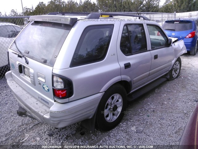 4S2CK58WXY4327804 - 2000 ISUZU RODEO S/LS/LSE SILVER photo 4