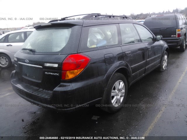 4S4BP61C257351325 - 2005 SUBARU LEGACY OUTBACK 2.5I BLACK photo 4