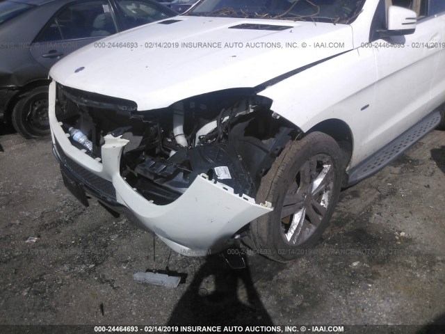 4JGDA5HB6CA019793 - 2012 MERCEDES-BENZ ML 350 4MATIC WHITE photo 6