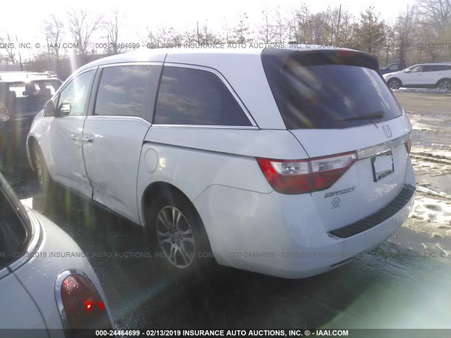 5FNRL5H66DB060408 - 2013 HONDA ODYSSEY EXL WHITE photo 3