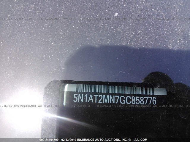 5N1AT2MN7GC858776 - 2016 NISSAN ROGUE S/SL/SV SILVER photo 9