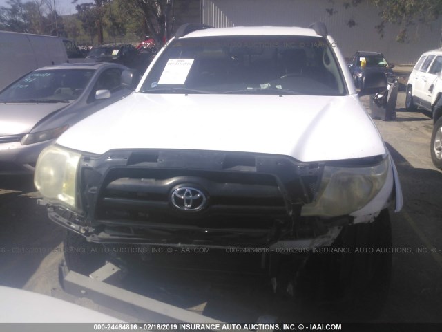 5TEJU62N97Z403070 - 2007 TOYOTA TACOMA DOUBLE CAB PRERUNNER WHITE photo 6