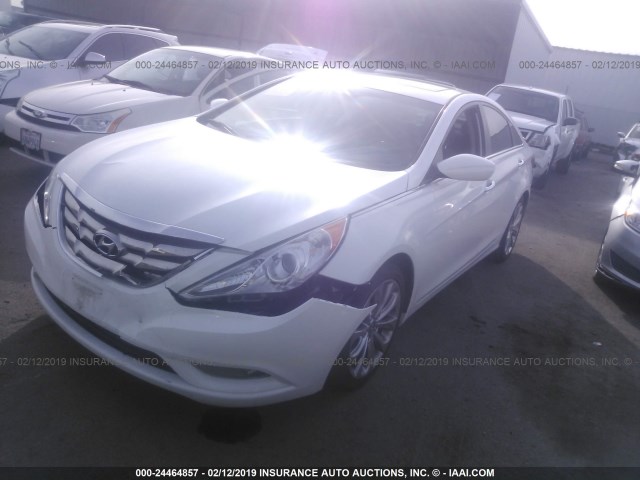 5NPEC4AC8DH666562 - 2013 HYUNDAI SONATA SE/LIMITED WHITE photo 2