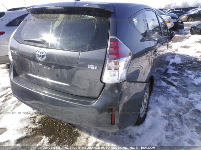 JTDZN3EU6GJ048578 - 2016 TOYOTA PRIUS V GRAY photo 4