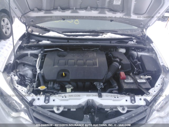 2T1BURHE9GC499690 - 2016 TOYOTA COROLLA L/LE/LE PLS/PRM/S/S PLS SILVER photo 10