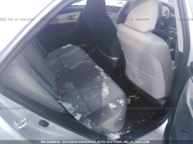 2T1BURHE9GC499690 - 2016 TOYOTA COROLLA L/LE/LE PLS/PRM/S/S PLS SILVER photo 8