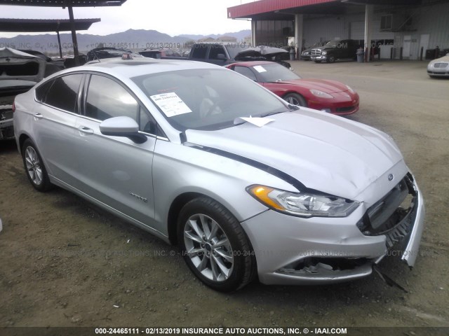 3FA6P0LU6HR314855 - 2017 FORD FUSION SE HYBRID SILVER photo 1