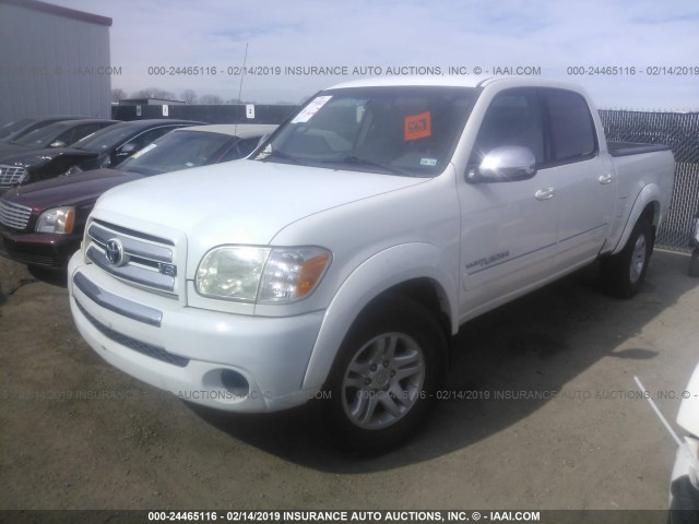 5TBET34116S532454 - 2006 TOYOTA TUNDRA DOUBLE CAB SR5 WHITE photo 2