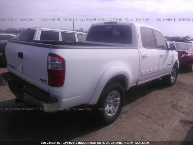 5TBET34116S532454 - 2006 TOYOTA TUNDRA DOUBLE CAB SR5 WHITE photo 4