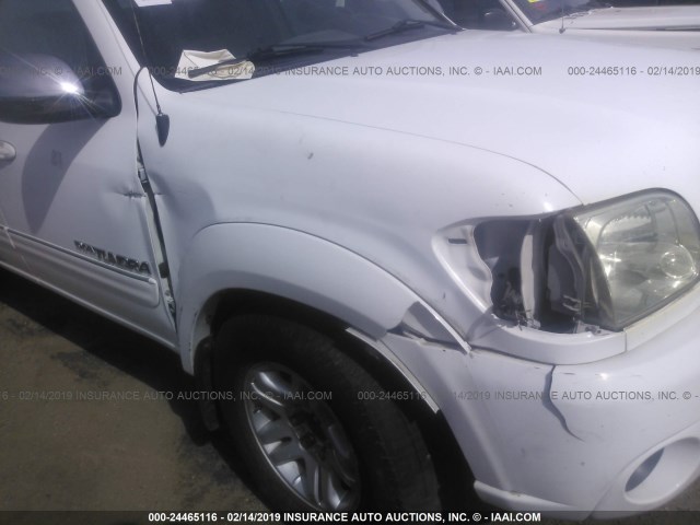 5TBET34116S532454 - 2006 TOYOTA TUNDRA DOUBLE CAB SR5 WHITE photo 6