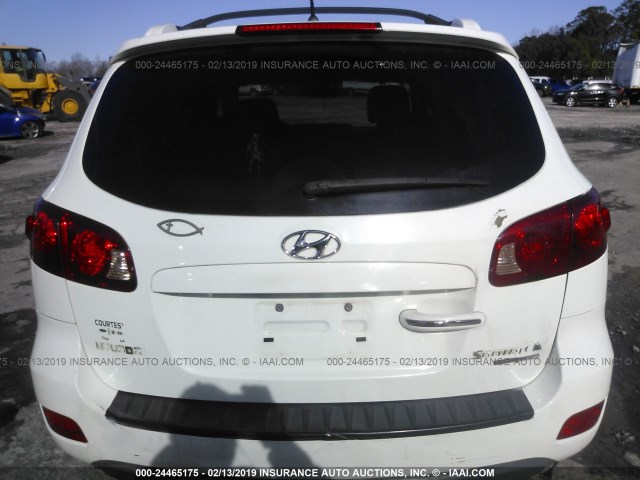 5NMSH73E27H019256 - 2007 HYUNDAI SANTA FE SE/LIMITED WHITE photo 6