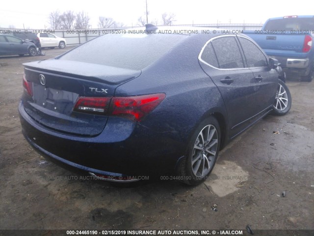 19UUB2F5XFA007309 - 2015 ACURA TLX TECH BLUE photo 4