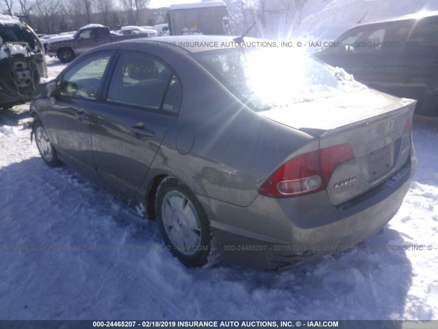 JHMFA36266S007645 - 2006 HONDA CIVIC HYBRID GRAY photo 3