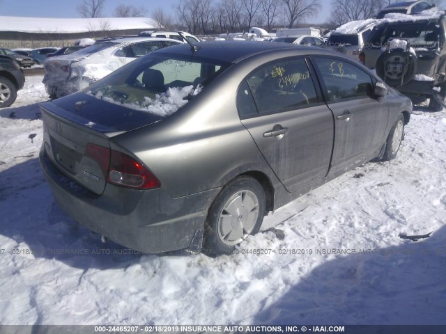 JHMFA36266S007645 - 2006 HONDA CIVIC HYBRID GRAY photo 4