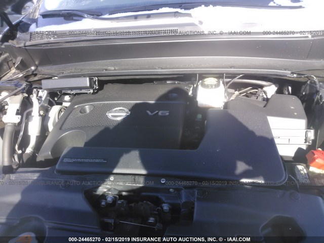 5N1AR2MM0FC691407 - 2015 NISSAN PATHFINDER S/SV/SL/PLATINUM BLUE photo 10