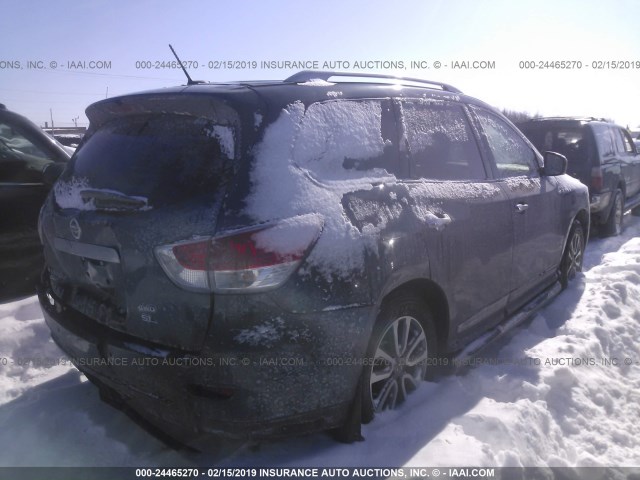 5N1AR2MM0FC691407 - 2015 NISSAN PATHFINDER S/SV/SL/PLATINUM BLUE photo 4