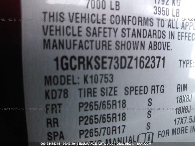 1GCRKSE73DZ162371 - 2013 CHEVROLET SILVERADO K1500 LT MAROON photo 9