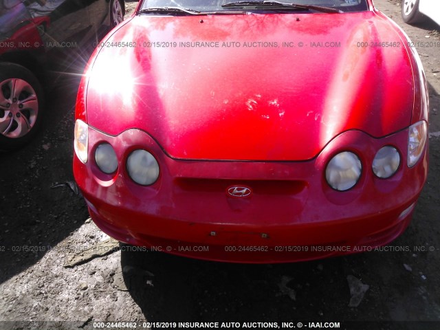 KMHJG25F9YU189885 - 2000 HYUNDAI TIBURON RED photo 6