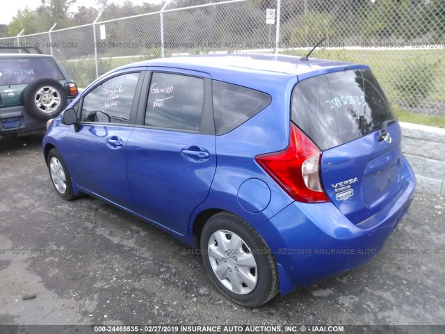 3N1CE2CP3EL371640 - 2014 NISSAN VERSA NOTE S/S PLUS/SV/SL BLUE photo 3