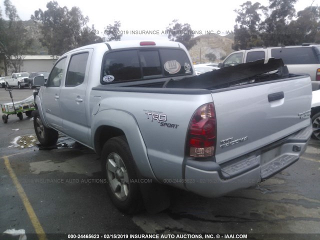 5TEJU62N16Z313099 - 2006 TOYOTA TACOMA DOUBLE CAB PRERUNNER SILVER photo 3