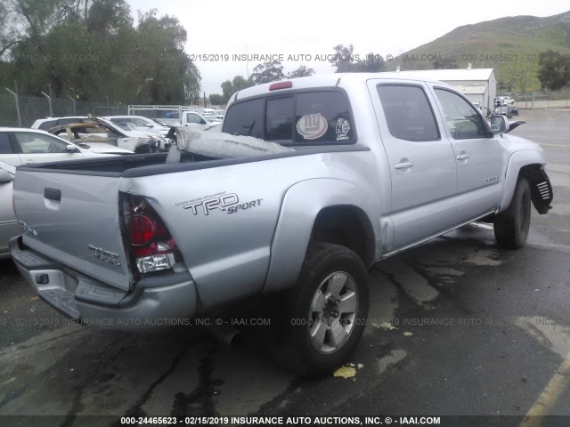 5TEJU62N16Z313099 - 2006 TOYOTA TACOMA DOUBLE CAB PRERUNNER SILVER photo 4