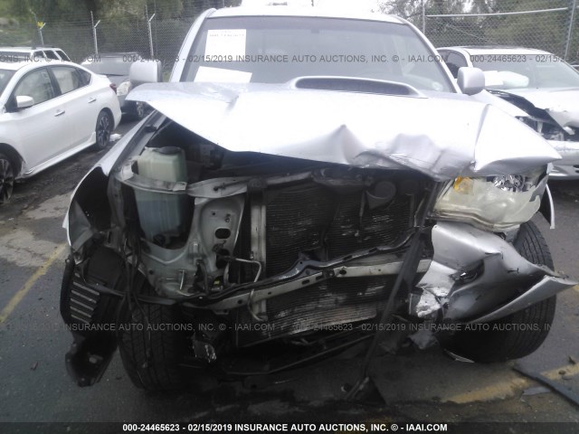 5TEJU62N16Z313099 - 2006 TOYOTA TACOMA DOUBLE CAB PRERUNNER SILVER photo 6