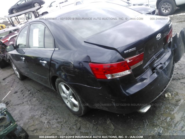 5NPEU46FX6H154272 - 2006 HYUNDAI SONATA GLS/LX Dark Blue photo 3