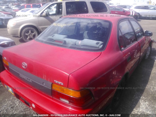 1NXAE09B8RZ225004 - 1994 TOYOTA COROLLA LE/DX RED photo 4