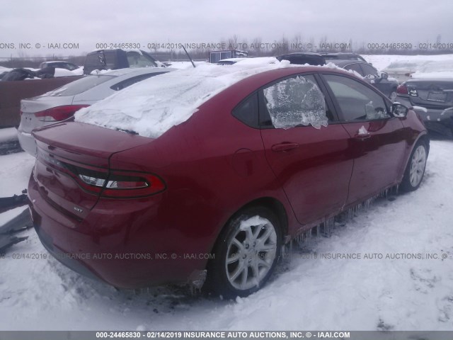 1C3CDFBA6DD152328 - 2013 DODGE DART SXT RED photo 4